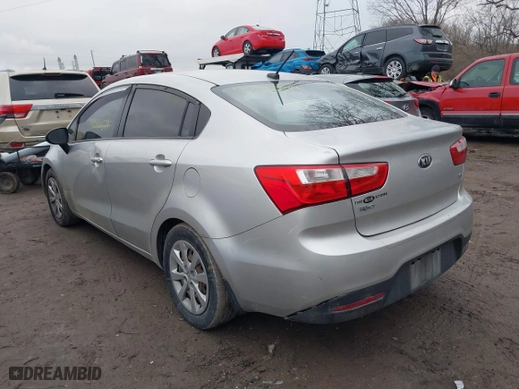 2015 Kia Rio LX with VIN KNADM4A39F6452036, listed as a IAAI auction lot 41516879 with 95,775 mi miles. Bid and sale history available at carsss.com. Image 3.