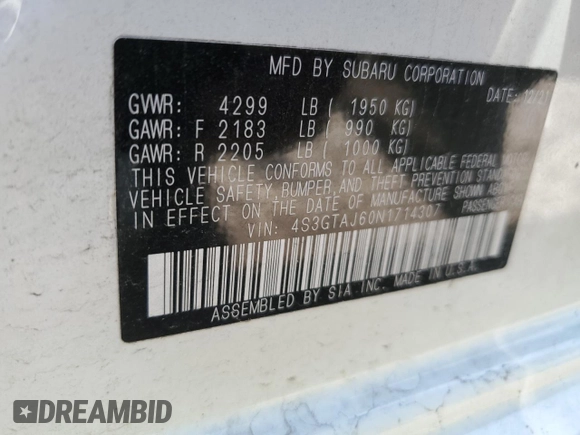 2022 Subaru Impreza Special Sports with VIN 4S3GTAJ60N1714307, listed as a Copart auction lot 63084904 with 24,555 mi miles and Salvage title. Bid and sale history available at DreamBid. Image 12.