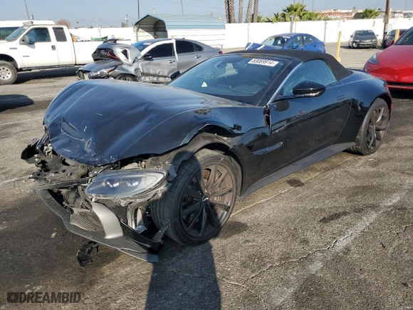 2023 Aston Martin Vantage with VIN SCFSMGBW8PGP07034, listed as a Copart auction lot 83069914 with 0 mi miles and Salvage Title. Bid and sale history available at carsss.com. Image 1.