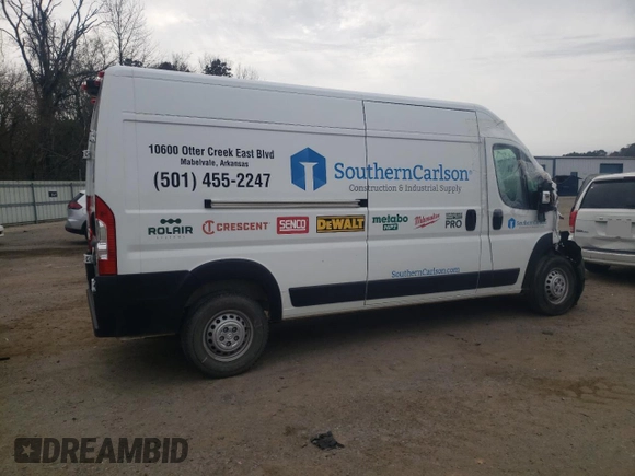 2024 Ram ProMaster Cargo Tradesman with VIN 3C6LRVDG7RE106609, listed as a Copart auction lot 47199625 with 20,792 mi miles and Salvage Title. Bid and sale history available at DreamBid. Image 3.