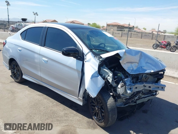 2024 Mitsubishi Mirage ES z VIN ML32FUFJ8RHF12639, wystawiony jako IAAI lot #41893911 z przebiegiem 8 376 mil mil oraz . Historia ofert i sprzedaży dostępna na DreamBid. Obrazek 1.