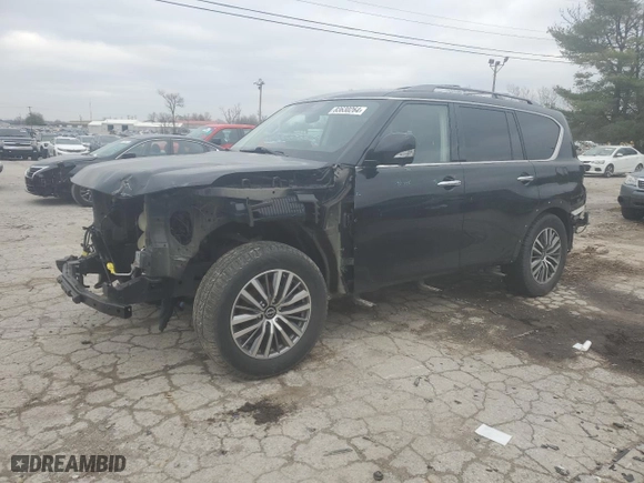 2021 Nissan Armada SL with VIN JN8AY2BB1M9791488, listed as a Copart auction lot 83630264 with 84,626 mi miles and Salvage Title. Bid and sale history available at carsss.com. Image 1.