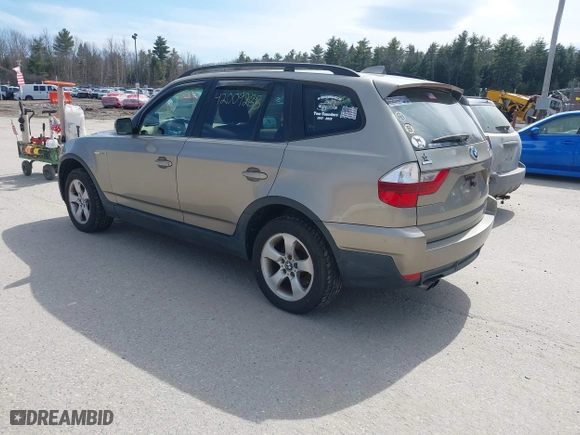 2007 BMW X3 3.0si with VIN WBXPC93467WF10021, listed as a IAAI auction lot 42009265 with 163,422 mi miles. Bid and sale history available at carsss.com. Image 3.