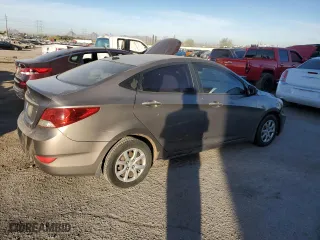 2013 Hyundai Accent GLS with VIN KMHCT4AEXDU559457, listed as a Copart auction lot 85445574 with 172,401 mi miles and Salvage Title. Bid and sale history available at carsss.com. Image 3.