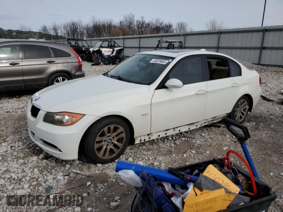 2007 BMW 3 Series 328i with VIN WBAVA33537PG49627, listed as a Copart auction lot 43029665 with 131,062 mi miles and Salvage Title. Bid and sale history available at carsss.com. Image 1.