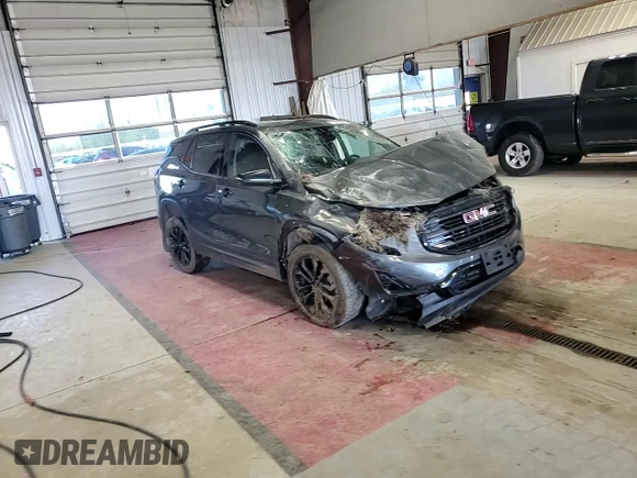 2021 GMC Terrain SLT with VIN 3GKALVEV3ML353665, listed as a Copart auction lot 55581865 with 85,903 mi miles and Salvage title. Bid and sale history available at DreamBid. Image 14.