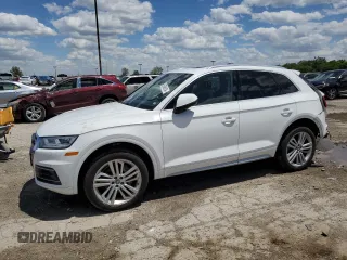 2018 Audi Q5 Premium Plus with VIN WA1BNAFY9J2240760, listed as a Copart auction lot 57845134 with 0 mi miles and Salvage Title. Bid and sale history available at carsss.com. Image 1.
