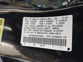 2009 Acura TL Technology z VIN 19UUA86509A009922, wystawiony jako IAAI lot #42331976 z przebiegiem 208 781 mil mil oraz . Historia ofert i sprzedaży dostępna na DreamBid. Obrazek 9.