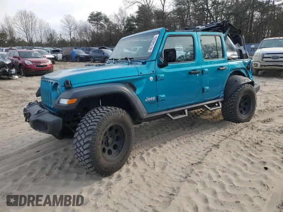 2020 Jeep Wrangler Unlimited Sport Altitude z VIN 1C4HJXDG1LW277726, wystawiony jako Copart lot #46754635 z przebiegiem 101 392 mil mil oraz Szkoda całkowita • Salvage title. Historia ofert i sprzedaży dostępna na DreamBid. Obrazek 1.