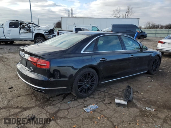 2015 Audi A8 L 4.0T with VIN WAU32AFD3FN036507, listed as a Copart auction lot 49121635 with 77,257 mi miles and Salvage Title. Bid and sale history available at carsss.com. Image 3.