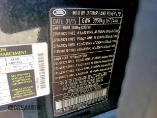 2015 Land Rover Range Rover Sport Supercharged z VIN SALWR2TF6FA610928, wystawiony jako Copart lot #83110304 z przebiegiem 95 121 mil mil oraz Szkoda całkowita • Salvage title. Historia ofert i sprzedaży dostępna na DreamBid. Obrazek 14.