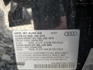 2023 Audi SQ5 Premium Plus with VIN WA1B4AFY8P2145974, listed as a Copart auction lot 74813564 with 15,394 mi miles and Salvage Title. Bid and sale history available at carsss.com. Image 12.