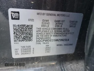 2021 Chevrolet Silverado 1500 RST with VIN 1GCPWDED5MZ392314, listed as a Copart auction lot 75276924 with 43,620 mi miles and Salvage Title. Bid and sale history available at carsss.com. Image 13.