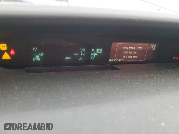 2012 Toyota Prius One with VIN JTDKN3DU5C5411717, listed as a Copart auction lot 55860615 with 335,026 mi miles and Clean Title. Bid and sale history available at DreamBid. Image 9.