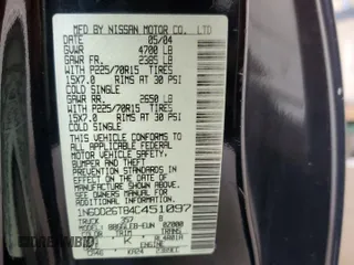 2004 Nissan Frontier XE with VIN 1N6DD26T84C451097, listed as a Copart auction lot 66332335 with Not provided miles and Clean title. Bid and sale history available at DreamBid. Image 12.