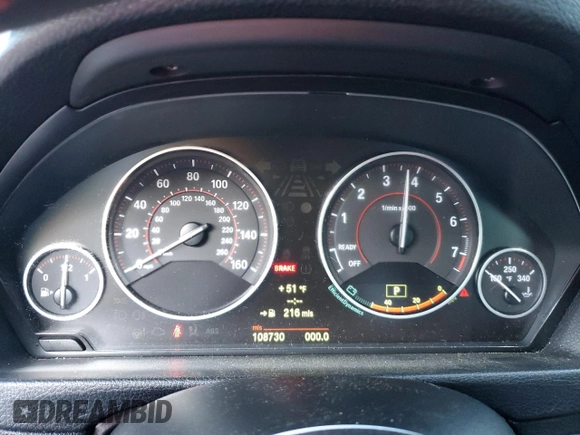 2013 BMW 3 Series 335i with VIN WBA3A9G51DNP37407, listed as a Copart auction lot 55478365 with 108,730 mi miles and Clean title. Bid and sale history available at DreamBid. Image 9.