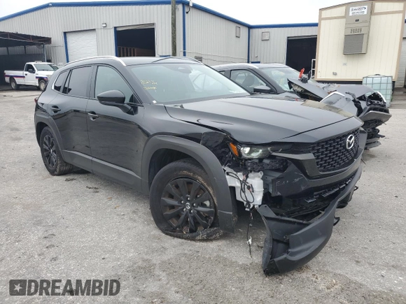 2025 Mazda CX-50 S Select with VIN 7MMVABAM6SN317805, listed as a Copart auction lot 46828215 with 4,855 mi miles and Clean Title. Bid and sale history available at DreamBid. Image 4.