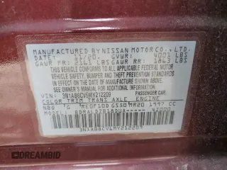 2021 Nissan Sentra SV with VIN 3N1AB8CV6MY212209, listed as a Copart auction lot 46394695 with 28,470 mi miles and Salvage Title. Bid and sale history available at carsss.com. Image 14.