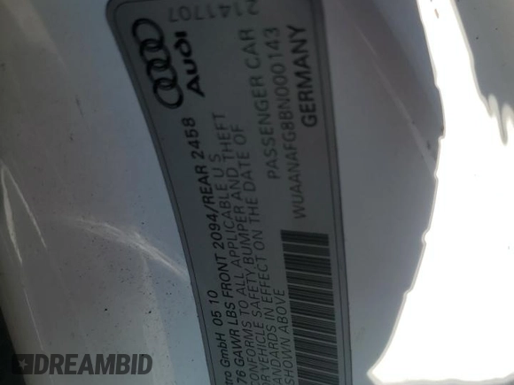 2011 Audi R8 5.2L z VIN WUAANAFG8BN000143, wystawiony jako Copart lot #74799504 z przebiegiem Nie podano mil oraz Szkoda całkowita • Salvage title. Historia ofert i sprzedaży dostępna na DreamBid. Obrazek 13.