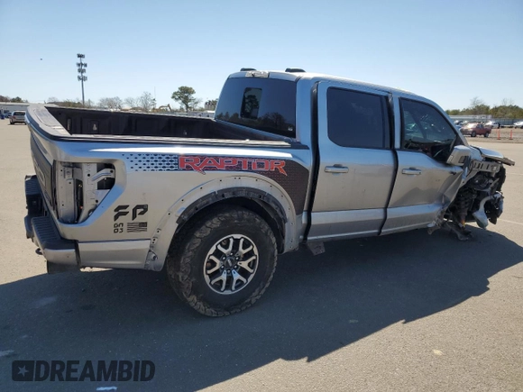 2023 Ford F-150 Raptor with VIN 1FTFW1RG7PFA65014, listed as a Copart auction lot 53156795 with 62,648 mi miles and Salvage Title. Bid and sale history available at DreamBid. Image 3.