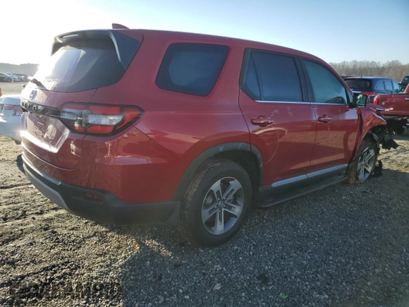 2025 Honda Pilot EX-L with VIN 5FNYG2H45SB001781, listed as a Copart auction lot 43606165 with 6,468 mi miles and Salvage Title. Bid and sale history available at carsss.com. Image 3.