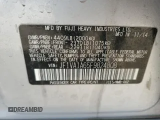2015 Subaru WRX with VIN JF1VA1A65F9824808, listed as a Copart auction lot 48007615 with 104,090 mi miles and Salvage Title. Bid and sale history available at carsss.com. Image 13.