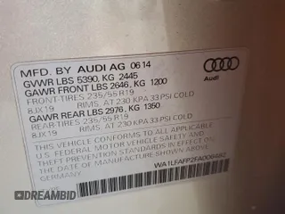 2015 Audi Q5 Premium Plus with VIN WA1LFAFP2FA006482, listed as a Copart auction lot 58830545 with 141,937 mi miles and Salvage title. Bid and sale history available at DreamBid. Image 13.