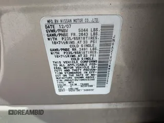 2009 Nissan Murano SL with VIN JN8AZ18U19W003298, listed as a IAAI auction lot 41723756 with 151,482 mi miles and . Bid and sale history available at carsss.com. Image 9.