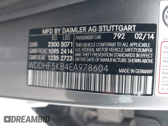 2014 Mercedes-Benz E 350 Sport с VIN WDDHF5KB4EA978604, выставлен на аукционе IAAI как лот 42207547 с пробегом 109 138 миль миль и . История ставок и продаж доступна на DreamBid. Изображение 9.