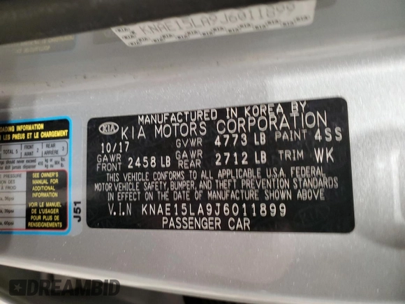 2018 Kia Stinger with VIN KNAE15LA9J6011899, listed as a Copart auction lot 88929115 with 95,311 mi miles and Salvage Title. Bid and sale history available at DreamBid. Image 12.