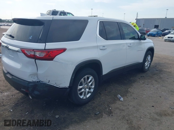 2021 Chevrolet Traverse LS z VIN 1GNERFKW7MJ169763, wystawiony jako IAAI lot #42041579 z przebiegiem 59 840 mil mil oraz . Historia ofert i sprzedaży dostępna na DreamBid. Obrazek 4.