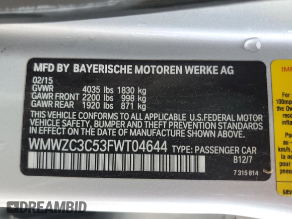 2015 MINI Countryman S z VIN WMWZC3C53FWT04644, wystawiony jako Copart lot #56415645 z przebiegiem 136 552 mil mil oraz Szkoda całkowita • Salvage title. Historia ofert i sprzedaży dostępna na DreamBid. Obrazek 13.
