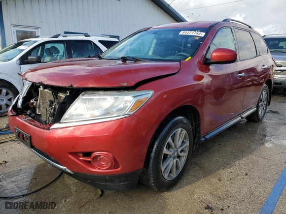 2013 Nissan Pathfinder S with VIN 5N1AR2MN2DC654106, listed as a Copart auction lot 84471784 with 108,151 mi miles and Salvage Title. Bid and sale history available at carsss.com. Image 1.