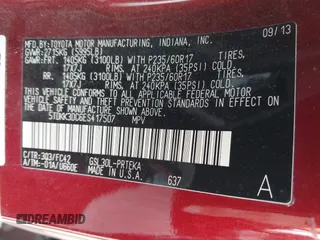 2014 Toyota Sienna LE AAS с VIN 5TDKK3DC6ES417507, выставлен на аукционе IAAI как лот 42419179 с пробегом 156 058 миль миль и . История ставок и продаж доступна на DreamBid. Изображение 9.