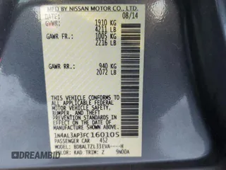 2015 Nissan Altima 2.5 S with VIN 1N4AL3AP3FC160105, listed as a Copart auction lot 87384034 with 146,049 mi miles and Salvage Title. Bid and sale history available at carsss.com. Image 12.