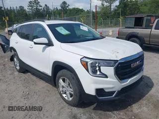 2023 GMC Terrain SLE with VIN 3GKALTEG7PL230767, listed as a IAAI auction lot 42175868 with 7,981 mi miles and . Bid and sale history available at carsss.com. Image 1.