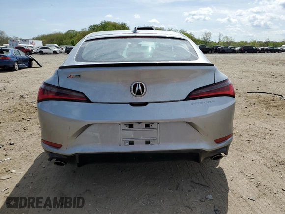 2025 Acura Integra w/A-Spec Package with VIN 19UDE4H30SA010941, listed as a Copart auction lot 53807295 with 1,600 mi miles and Salvage title. Bid and sale history available at DreamBid. Image 6.