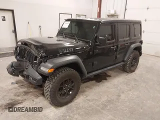 2024 Jeep Wrangler Sport S with VIN 1C4PJXDG4RW218996, listed as a IAAI auction lot 42088856 with 10,717 mi miles and . Bid and sale history available at DreamBid. Image 17.