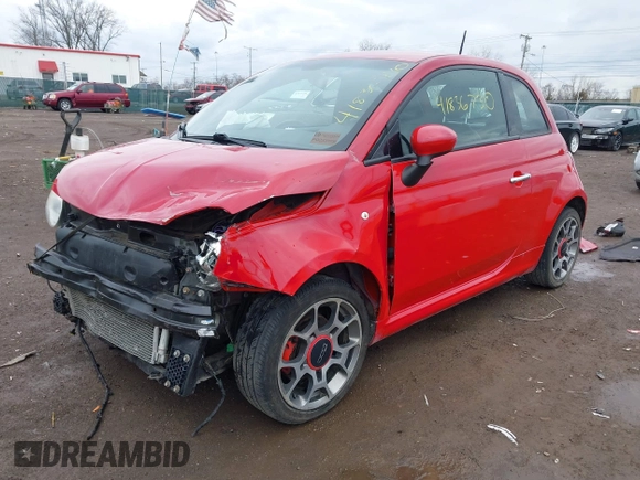 2015 FIAT 500 Sport with VIN 3C3CFFBR7FT707154, listed as a IAAI auction lot 41836730 with 77,675 mi miles. Bid and sale history available at carsss.com. Image 18.