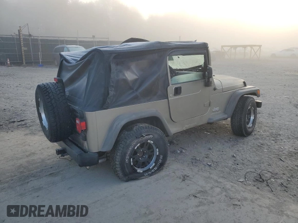 2005 Jeep Wrangler SE with VIN 1J4FA29105P344743, listed as a Copart auction lot 75524944 with 108,824 mi miles and Salvage Title. Bid and sale history available at carsss.com. Image 3.
