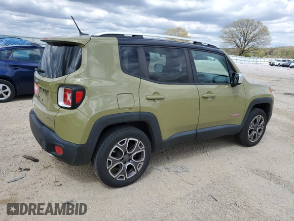 2015 Jeep Renegade Limited with VIN ZACCJBDT0FPB62974, listed as a Copart auction lot 54979735 with 104,023 mi miles and Non Repairable. Bid and sale history available at DreamBid. Image 3.