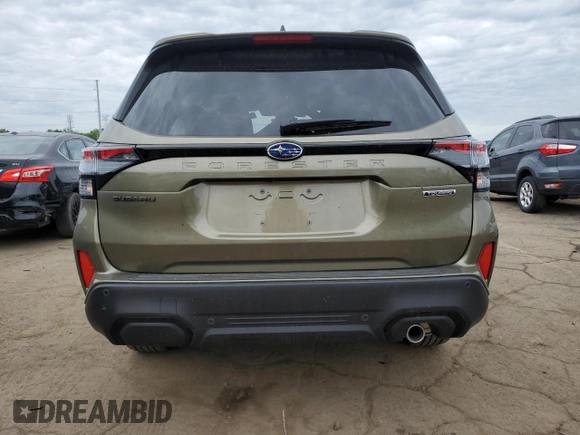 2025 Subaru Forester Touring with VIN JF2SLDTC3SH460756, listed as a Copart auction lot 58800695 with 1,185 mi miles and Salvage title. Bid and sale history available at DreamBid. Image 6.