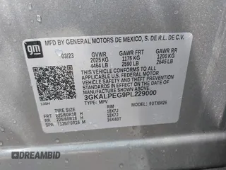 2023 GMC Terrain SLT z VIN 3GKALPEG9PL229000, wystawiony jako IAAI lot #42224089 z przebiegiem 36 557 mil mil oraz . Historia ofert i sprzedaży dostępna na DreamBid. Obrazek 9.