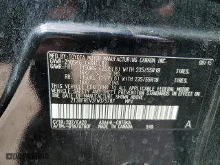 2015 Toyota RAV4 Limited with VIN 2T3DFREV2FW375787, listed as a Copart auction lot 51289675 with 0 mi miles and Salvage Title. Bid and sale history available at carsss.com. Image 16.