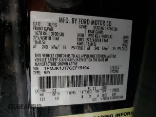 2016 Ford Expedition Max XLT z VIN 1FMJK1JT7GEF15194, wystawiony jako Copart lot #89179655 z przebiegiem 179 406 mil mil oraz Szkoda całkowita • Salvage title. Historia ofert i sprzedaży dostępna na DreamBid. Obrazek 16.