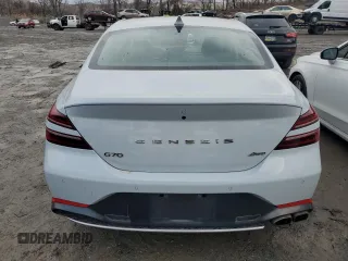 2022 Genesis G70 2.0T with VIN KMTG34TA3NU087847, listed as a Copart auction lot 83541034 with 65,891 mi miles and Salvage Title. Bid and sale history available at DreamBid. Image 6.
