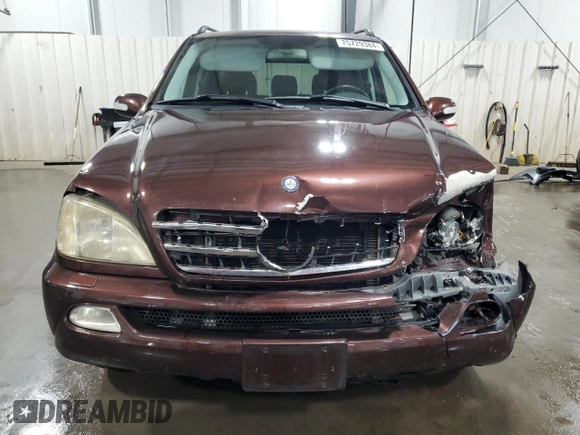 2002 Mercedes-Benz M-Class with VIN 4JGAB75E72A323840, listed as a Copart auction lot 75729384 with 122,811 mi miles and Salvage Title. Bid and sale history available at carsss.com. Image 5.