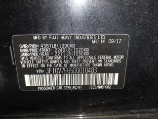 2013 Subaru WRX WRX with VIN JF1GV7E65DG010483, listed as a IAAI auction lot 42451190 with 75,034 mi miles and . Bid and sale history available at DreamBid. Image 9.