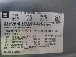 2014 Chevrolet Express Passenger LS with VIN 1GAWGPFG6E1173373, listed as a IAAI auction lot 42275513 with 26,642 mi miles and . Bid and sale history available at DreamBid. Image 9.