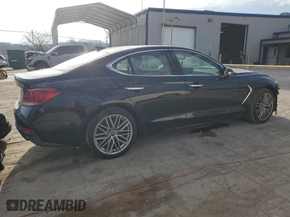 2021 Genesis G70 2.0T with VIN KMTG34LA5MU074208, listed as a Copart auction lot 46582154 with 45,911 mi miles. Bid and sale history available at carsss.com. Image 3.
